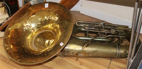 A brass tuba 120cm